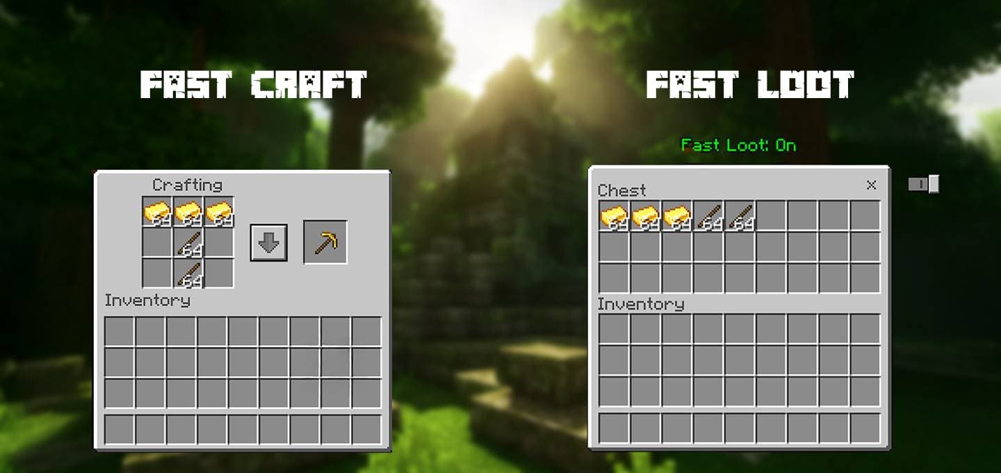 Fast Craft & Fast loot Texture pack | Quick Craft & Quick Loot!