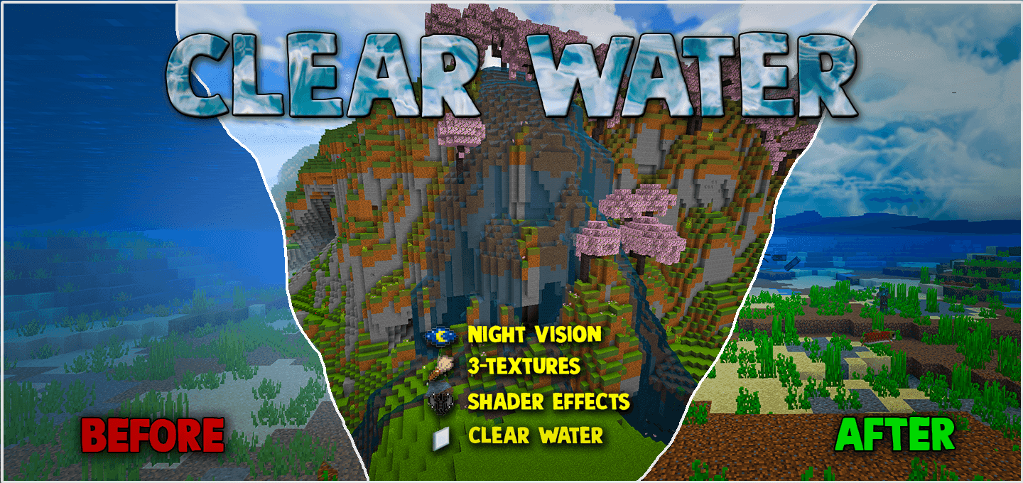 Clear Water Texture Pack | fancy + vibrant visuals modes!